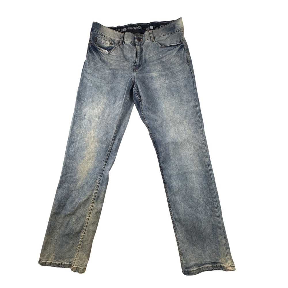 Chaps Mens Regular Fit Light Wash Stretch Denim Jeans 36x32 RN 162088